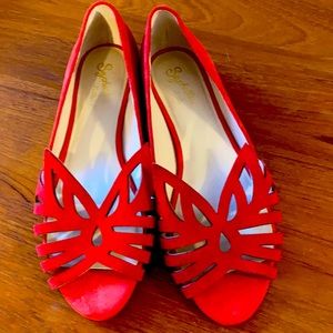NWT Women’s red suede flats Seychelles